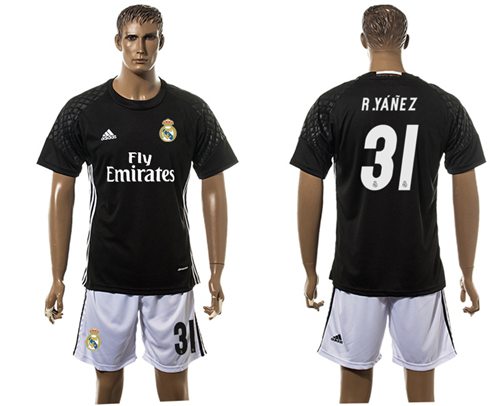 Real Madrid #31 R.Yanez Black Goalkeeper Soccer Club Jersey - Click Image to Close